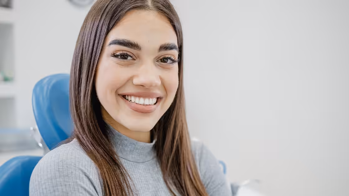 Woman in dental chair