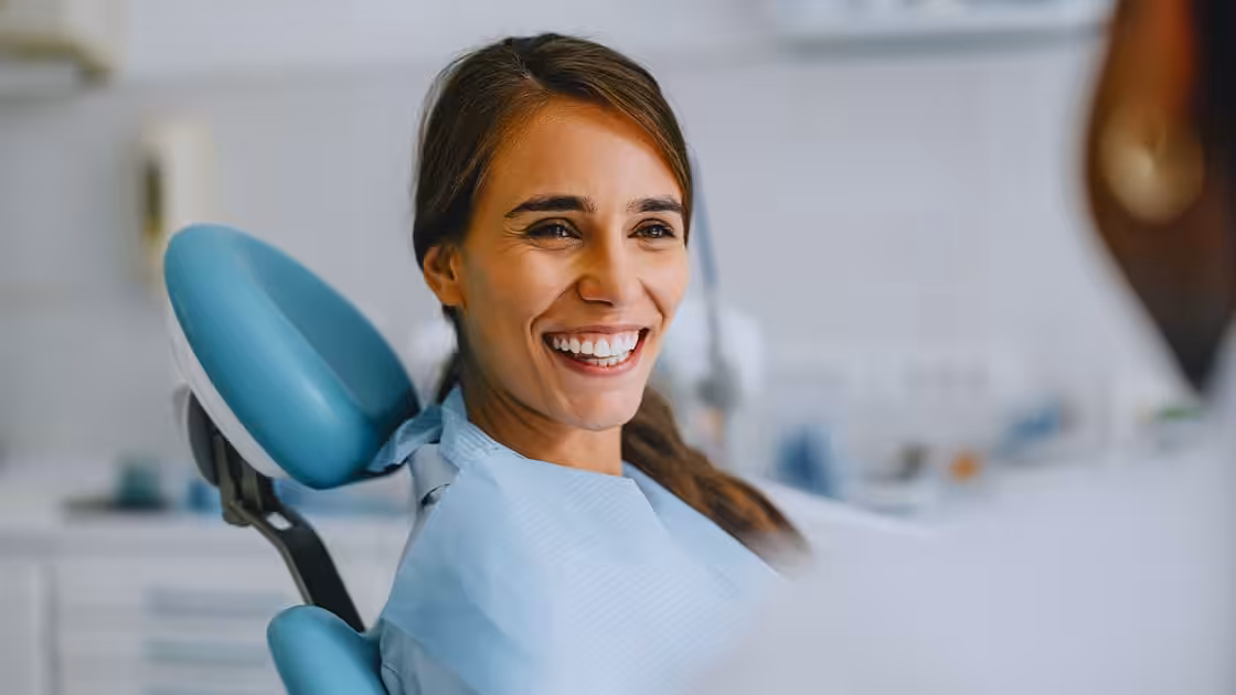 Woman with big smile 