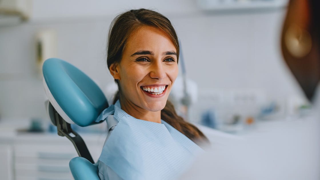 Woman with big smile 